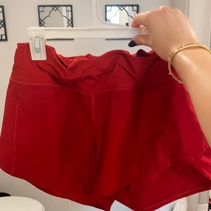 Red Lululemon Speed shorts Sze 8 *LONG*